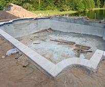 pool being constructed