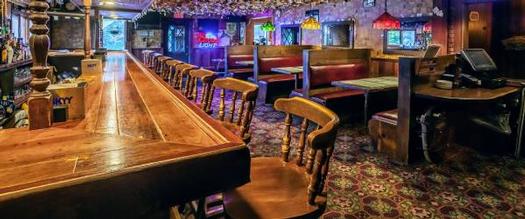 cozy bar with bar stools