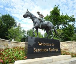 welcome to saratoga statue