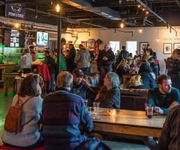 people attending a party at racing city brewing co
