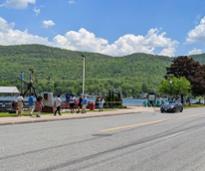 lake george near the water in the spring