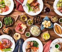 elaborate food spread