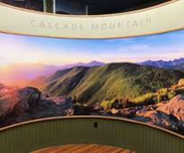 cascade mountain exhibit in museum