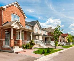 suburban houses all in a row
