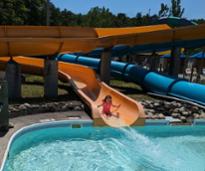 little girl on a water slide at great escape