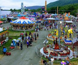aerial view of fair rides and attractions