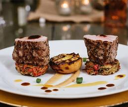 nicely plated pork dish