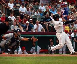 a baseball game going on