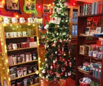 gift shop with a Christmas tree
