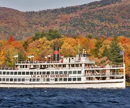 lac du saint sacrement steamboat on lake george in the fall