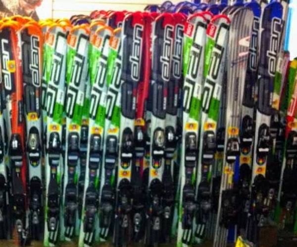 skis on display
