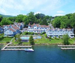 somewhat aerial view of townhouses on the lake