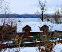 lodging on the lake in winter