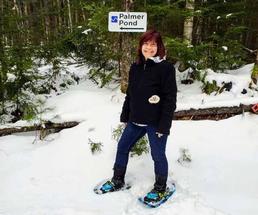 woman snowshoes