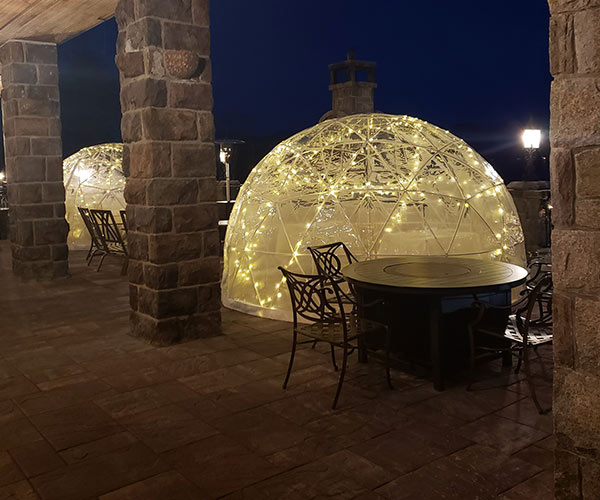 heated outdoor igloo at the inn at erlowest