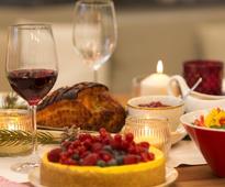 holiday meal on a table