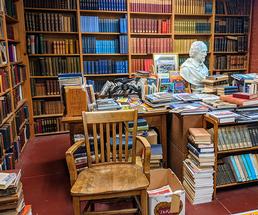 shelves at lyrical ballad bookstore