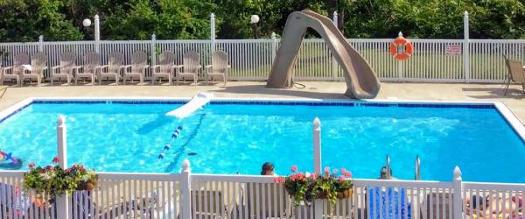 pool with waterslide