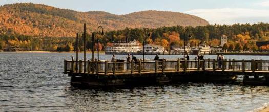 lake george docks in fall