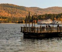 lake george docks in fall