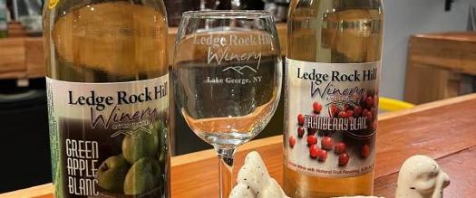 ledge rock hill winery wine bottles and glass