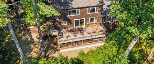 aerial view of vacation house rental