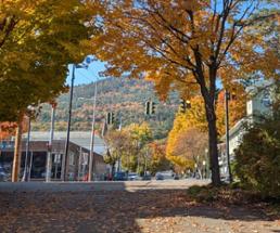 lake george village in the fall