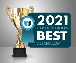 trophy with 2021 capital region's best badge
