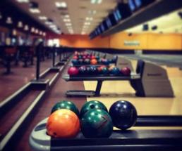 view of a bowling alley lane