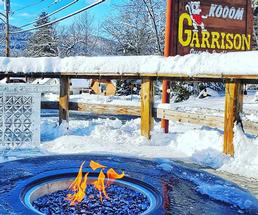 outdoor fire pit in winter