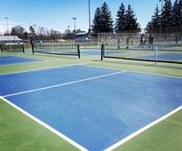 blue outdoor pickleball courts