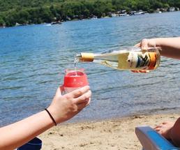 wine glass on beach