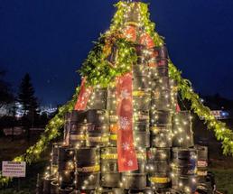 beer keg Christmas tree