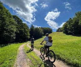 two bikers on a trail