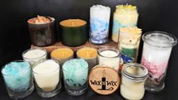 collection of homemade wax candles