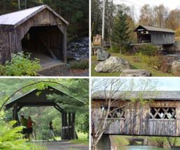 collage of four covered bridges