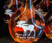 maple syrup bottles with moose on them