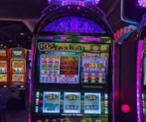 purple slot machine in casino