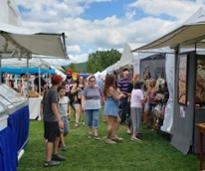 vendors and crowd at lake george arts and craft fest