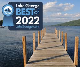 dock on lake george with 2022 best of badge