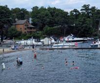 bolton landing beach and people swimming