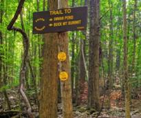 trail sign for inman pond and buck mountain summit 
