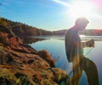 man fishing in fall