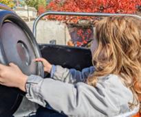 girl drives car ride at great escape