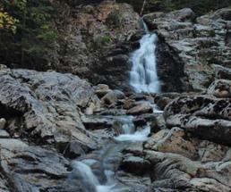 waterfall over rocks