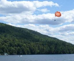 parasailers over lake george