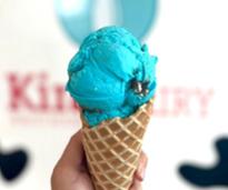 blue ice cream in a cone