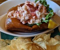 lobster roll with chips