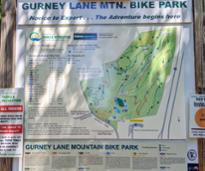 gurney lane mountain biking park sign