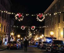 Christmas lights in downtown Saratoga Springs